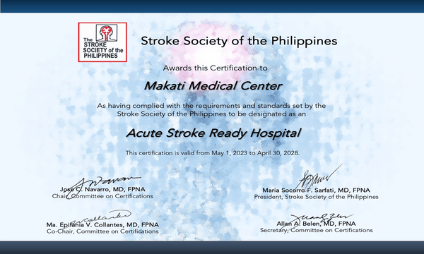 Stroke Society of the Philippines awards MakatiMed