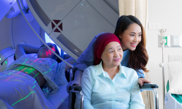 cancer patient supported by loved one